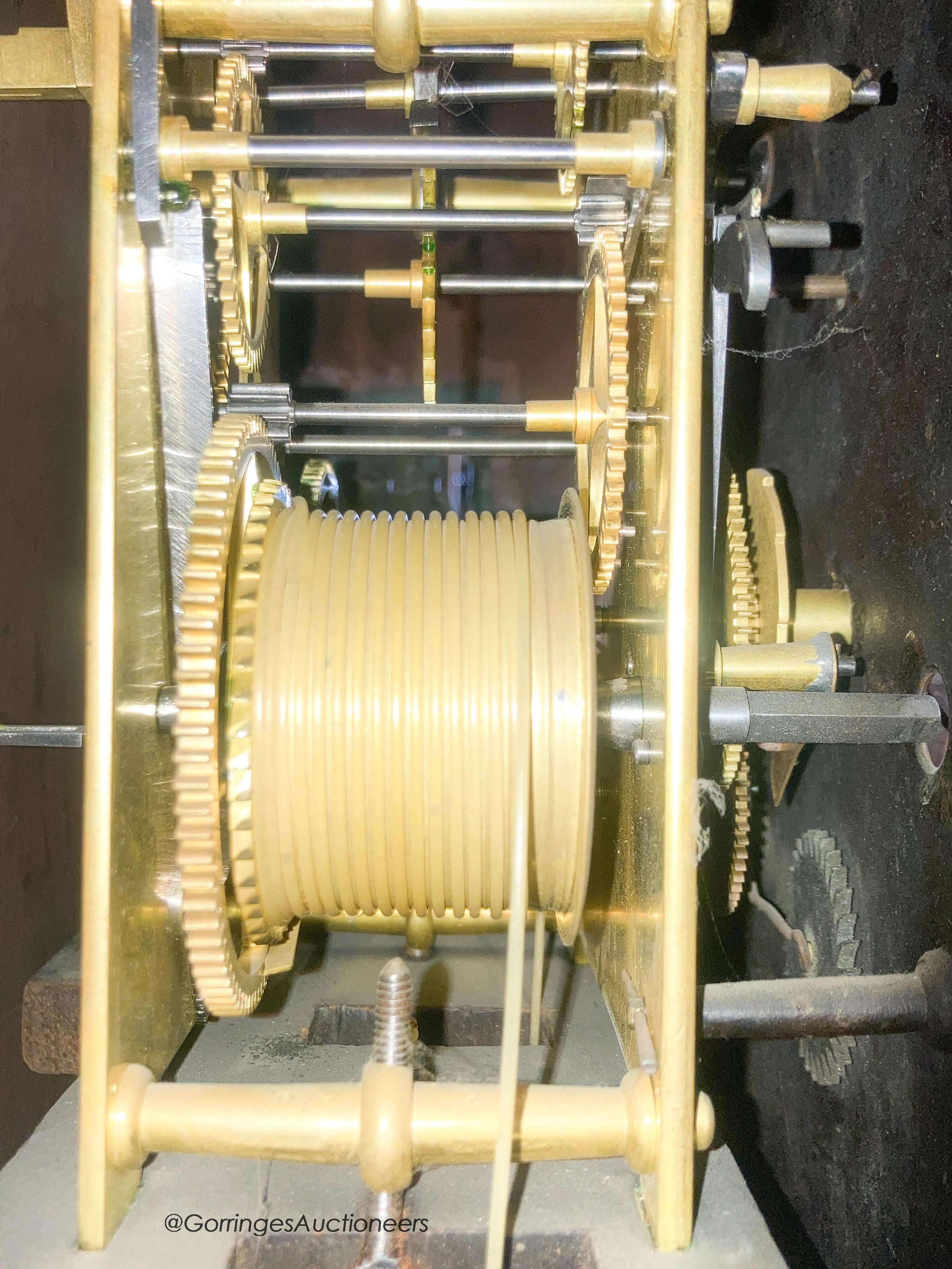 A Regency mahogany longcase clock, the circular dial marked Muirhead, Glasgow, height 206cm